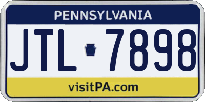 PA license plate JTL7898