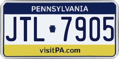 PA license plate JTL7905