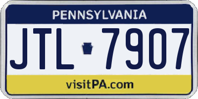 PA license plate JTL7907