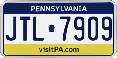 PA license plate JTL7909