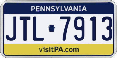PA license plate JTL7913