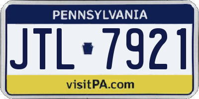 PA license plate JTL7921