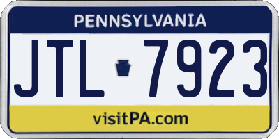 PA license plate JTL7923
