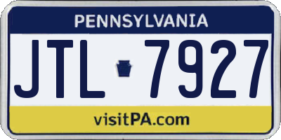 PA license plate JTL7927