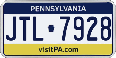 PA license plate JTL7928