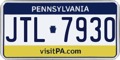 PA license plate JTL7930