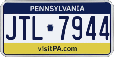 PA license plate JTL7944