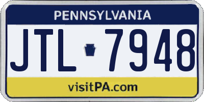 PA license plate JTL7948