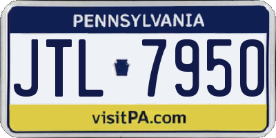 PA license plate JTL7950