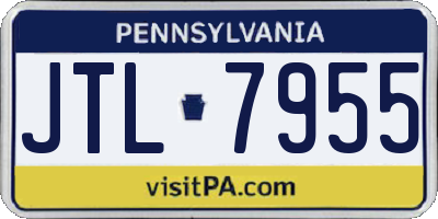 PA license plate JTL7955