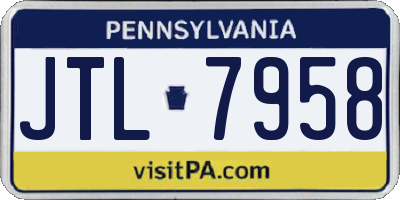 PA license plate JTL7958