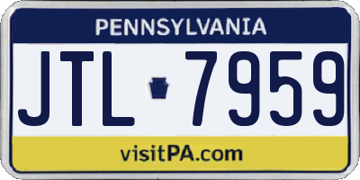 PA license plate JTL7959