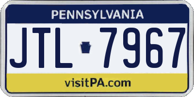 PA license plate JTL7967