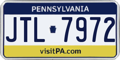 PA license plate JTL7972