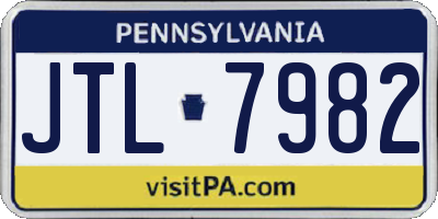 PA license plate JTL7982