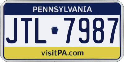 PA license plate JTL7987