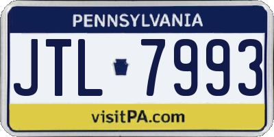 PA license plate JTL7993