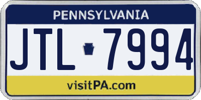 PA license plate JTL7994