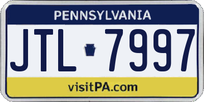 PA license plate JTL7997