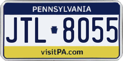 PA license plate JTL8055