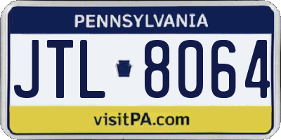 PA license plate JTL8064