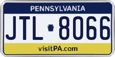 PA license plate JTL8066