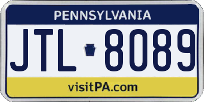 PA license plate JTL8089
