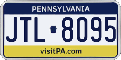 PA license plate JTL8095
