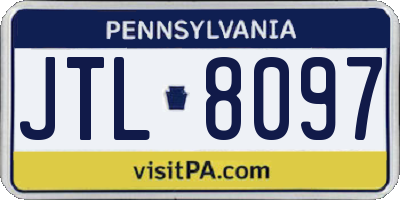 PA license plate JTL8097