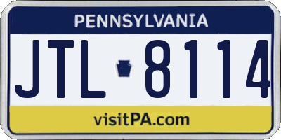 PA license plate JTL8114
