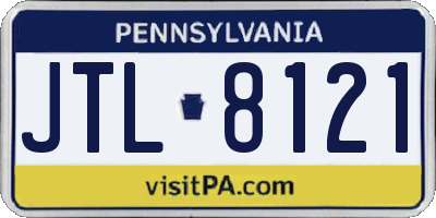 PA license plate JTL8121