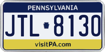 PA license plate JTL8130