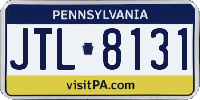 PA license plate JTL8131