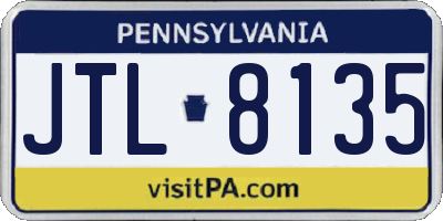 PA license plate JTL8135
