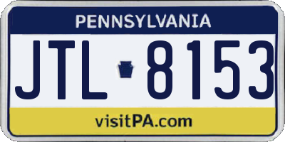 PA license plate JTL8153