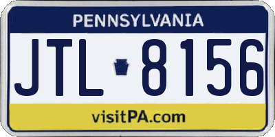 PA license plate JTL8156