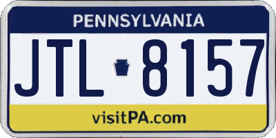 PA license plate JTL8157