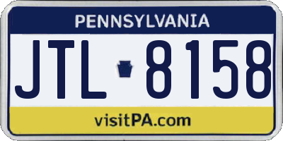 PA license plate JTL8158