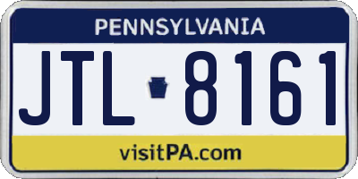 PA license plate JTL8161