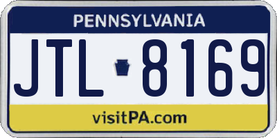 PA license plate JTL8169
