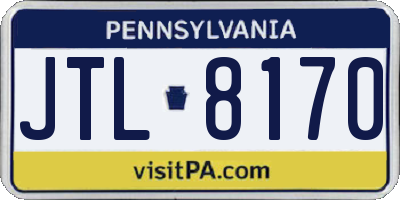 PA license plate JTL8170