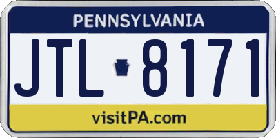 PA license plate JTL8171