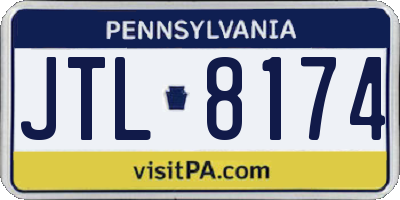 PA license plate JTL8174