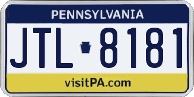 PA license plate JTL8181