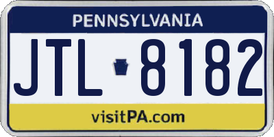 PA license plate JTL8182