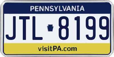 PA license plate JTL8199