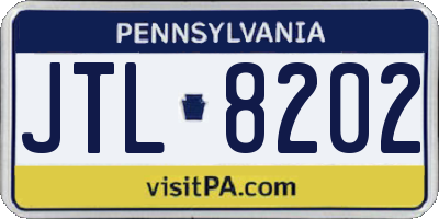 PA license plate JTL8202
