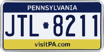 PA license plate JTL8211