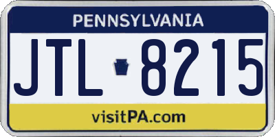 PA license plate JTL8215