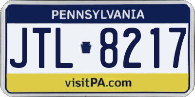 PA license plate JTL8217
